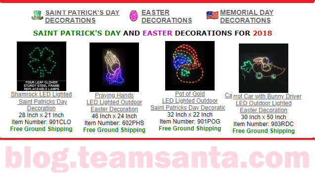 Say Goodbye to Winter and Hello to Easter and Saint Patrick's Day Decorations