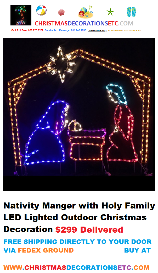 New LED Nativity Manger with Holy Family Included $299 Delivered