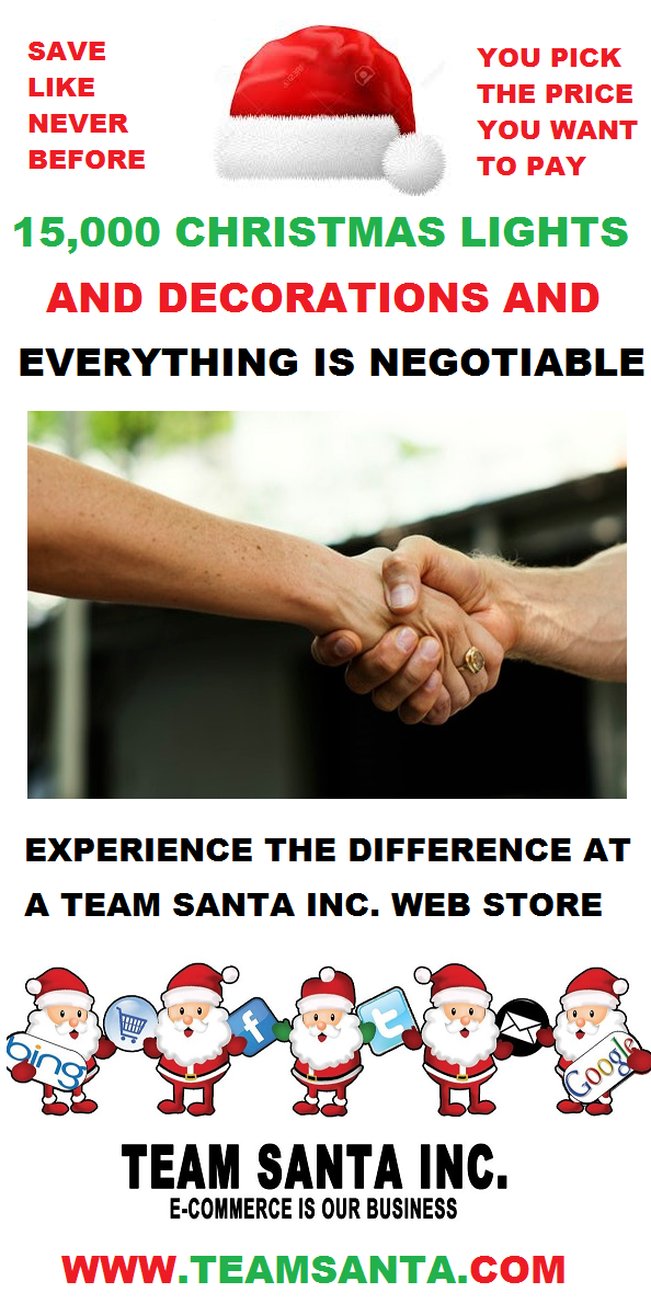 You Pick The Price You Pay at Haggle Mania Going On Now At All Team Santa Inc. Web Stores