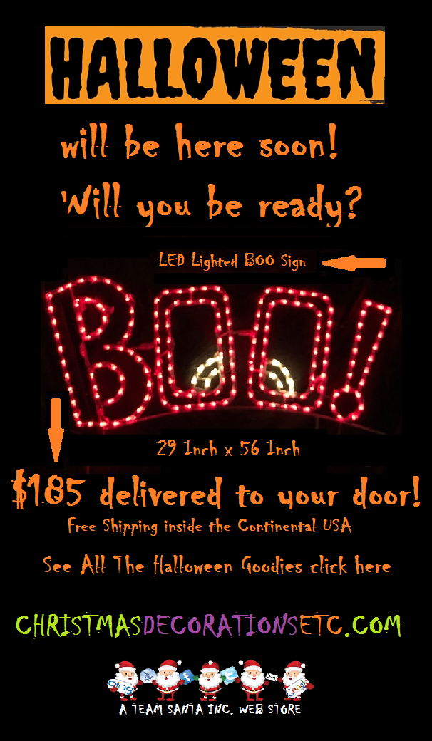 LED Lighted Boo Sign For $185 Delivered. Free Shipping on Lighted Outdoor Halloween Decorations