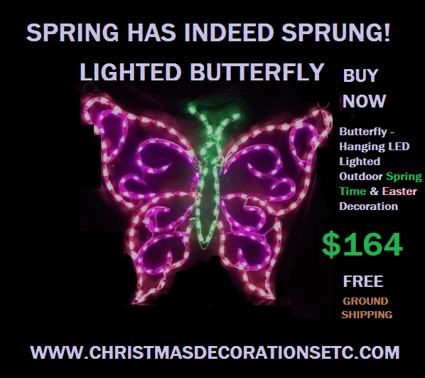 LED Lighted Butterfly Outdoor Spring Decoration Provides a Soothing Visual Display of Color