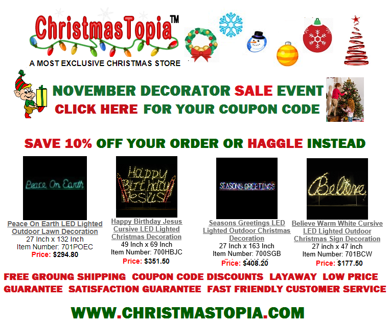 Online Christmas Store Christmastopia.com A Popular Resource For Lighted Outdoor Christmas Decorations, Trees, Lights and Ornaments Too