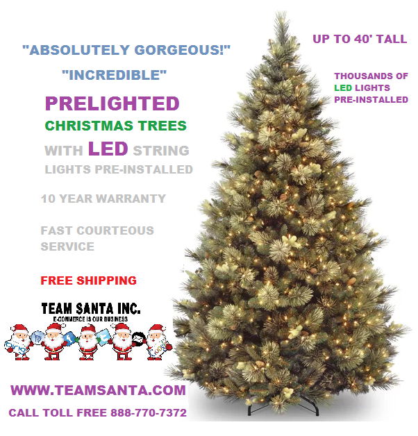 Prelighted Artificial Christmas trees