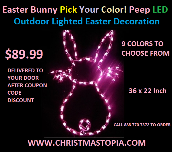 Lighted Outdoor Easter Bunny Decoration Available in 9 Colors Start Decorating Today