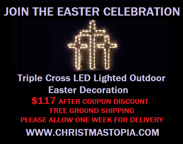 Triple Cross Lighted Outdoor Easter Decoration is Absolutely Gorgeous