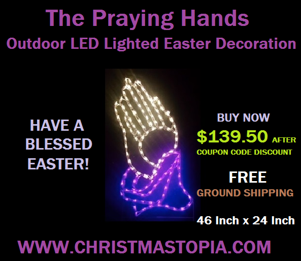 Lighted Praying Hands Easter Decoration