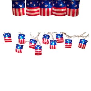 Patriotic Red, White and Blue Stars and Stripes Lantern String Lights Are A Stellar July Fourth Decoration