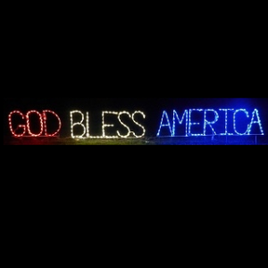 Add The Patriotic God Bless America Outdoor LED Lighted Lawn Decoration to Your Fireworks Display