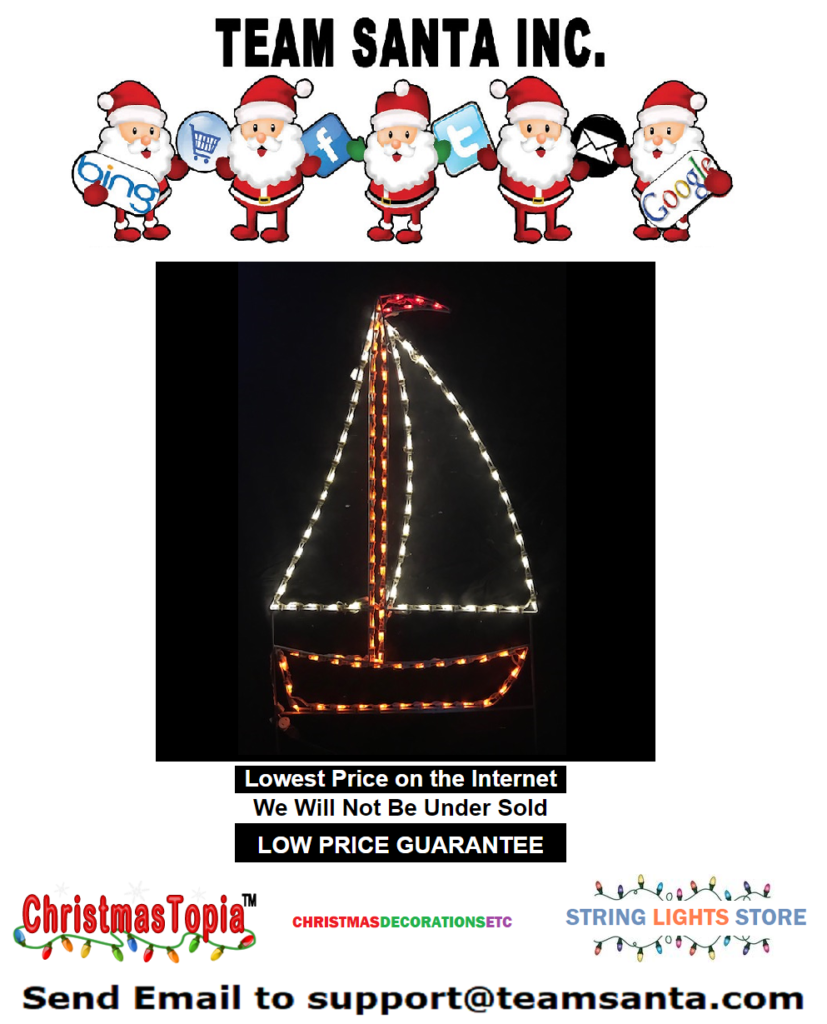 Lighted Sail Boat Nautical Marine Decoration| Perfect Accessory For Summer Decorating