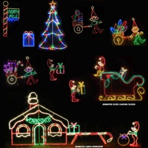 Order The Outdoor Lighted 10 Piece North Pole Display | Save 20 Percent Now at The Christmas in July Sale Only